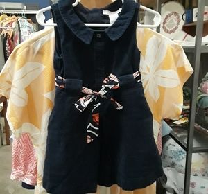 ✅SOLD✅ Janie and Jack navy dress with orange belt, 2T